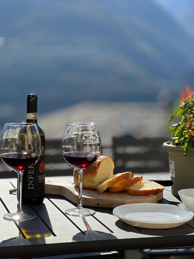 Panoramic Apartment Italian Alps Valtellina Near Sondrio, Tirano Poggiridenti Exterior foto