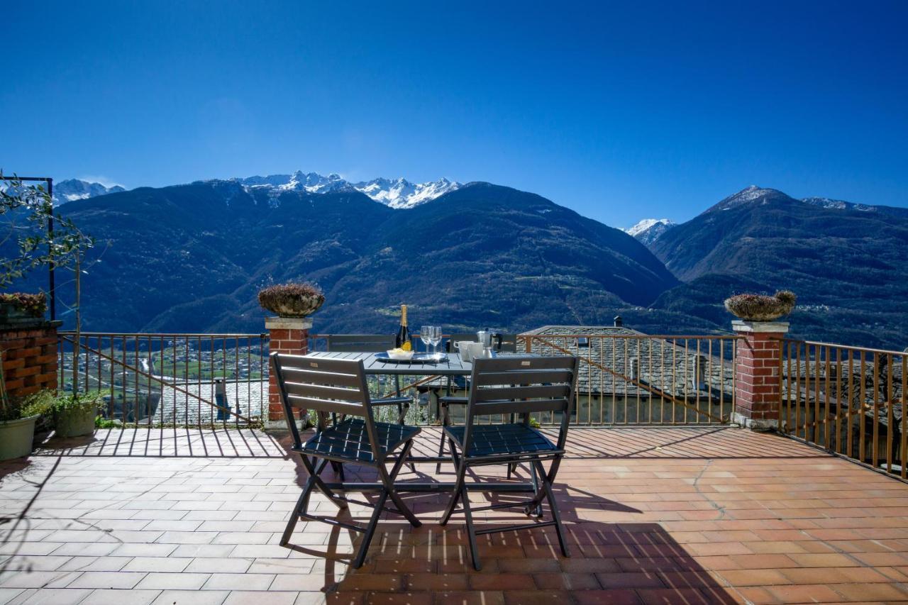 Panoramic Apartment Italian Alps Valtellina Near Sondrio, Tirano Poggiridenti Exterior foto