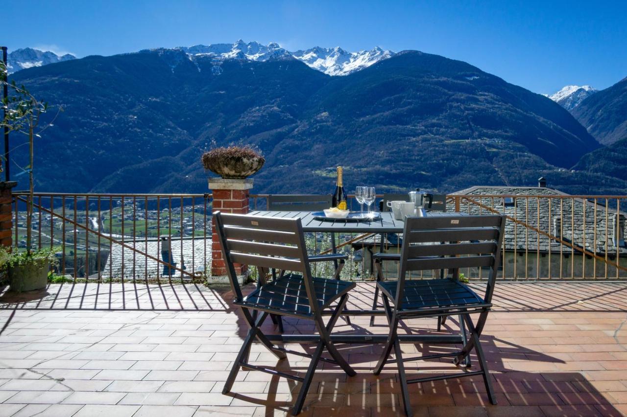 Panoramic Apartment Italian Alps Valtellina Near Sondrio, Tirano Poggiridenti Exterior foto