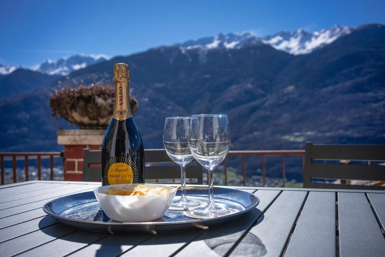 Panoramic Apartment Italian Alps Valtellina Near Sondrio, Tirano Poggiridenti Exterior foto